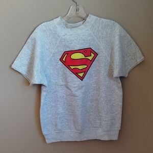 Vtg '96 Superman Lois & Clark S Logo Sweatshirt S/S M Grey
